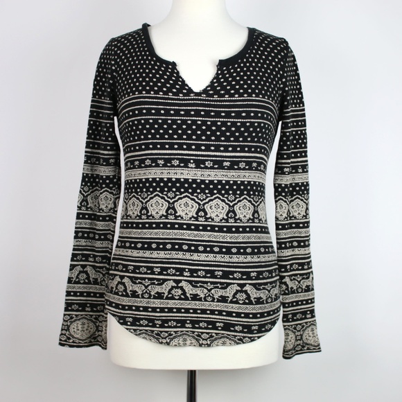 Lucky Brand Tops - LUCKY BRAND Zebra Stripe Thermal Shirt MEDIUM